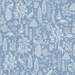 York Wallcoverings Menagerie Toile Light Blue Wallpaper - SKU RP7370