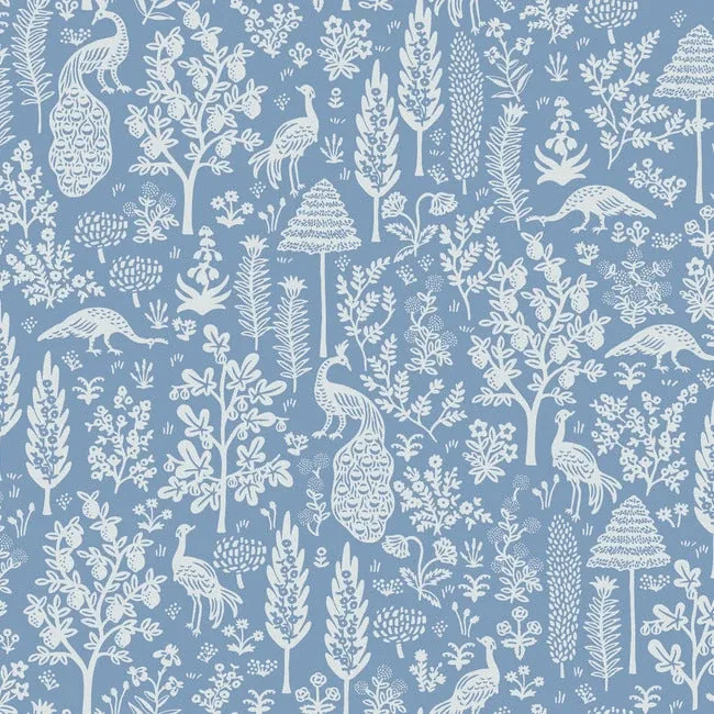 York Wallcoverings Menagerie Toile Light Blue Wallpaper - SKU RP7370