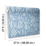 York Wallcoverings Menagerie Toile Light Blue Wallpaper - SKU RP7370