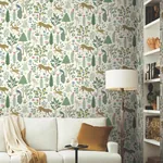 York Wallcoverings Menagerie White & Brown Wallpaper - SKU RP7305