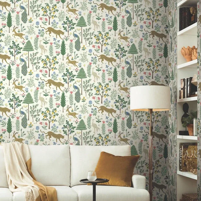 York Wallcoverings Menagerie White & Brown Wallpaper - SKU RP7305