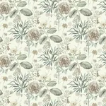 York Wallcoverings Midsummer Floral Beige & Green Wallpaper | Wallpaper Twins York Wallcoverings Midsummer Floral Beige & Green Wallpaper - SKU TL1918