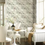 York Wallcoverings Midsummer Floral Beige & Green Wallpaper | Wallpaper Twins York Wallcoverings Midsummer Floral Beige & Green Wallpaper - SKU TL1918