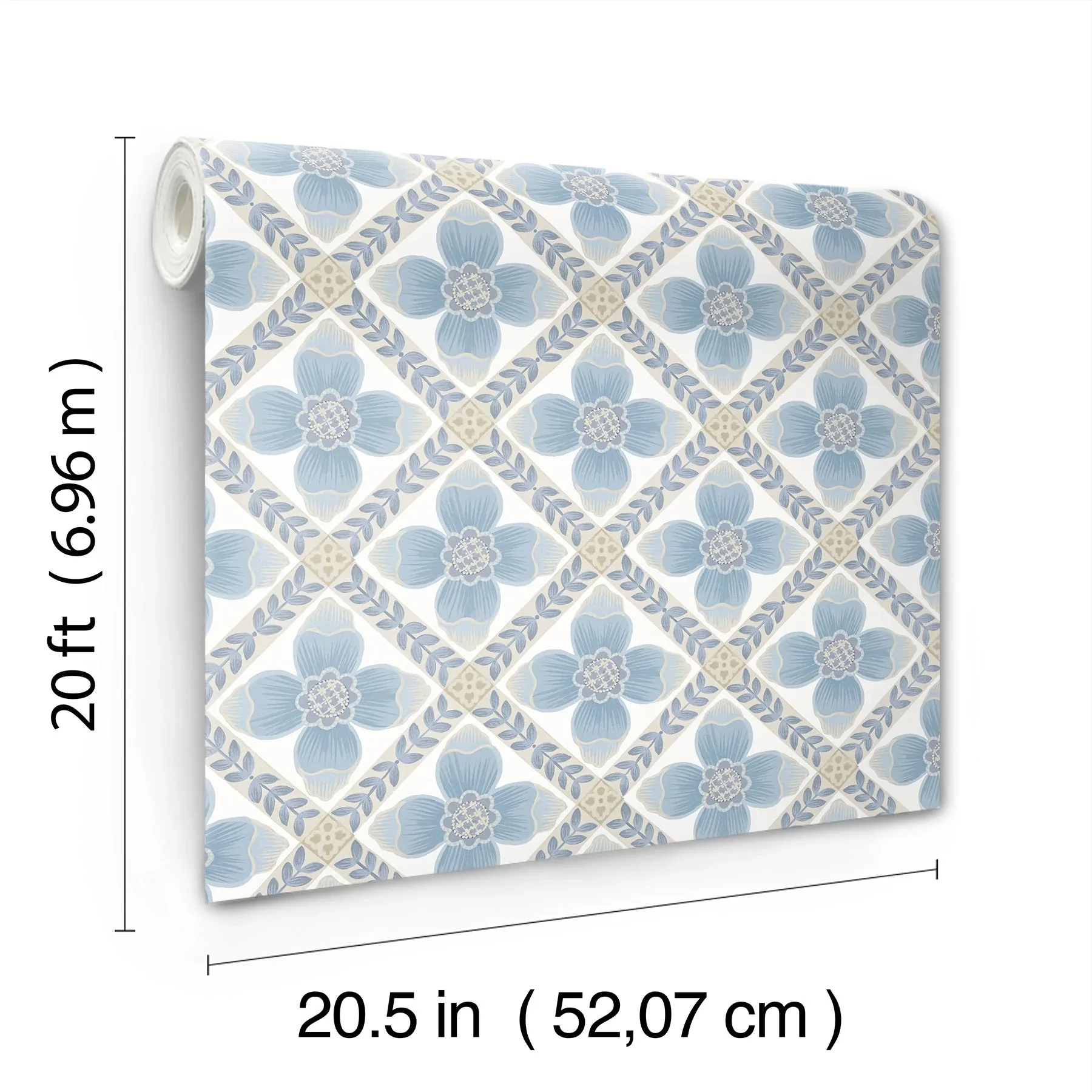 York Wallcoverings Mimi Blue Quilted Floral Peel & Stick Wallpaper | Wallpaper Twins York Wallcoverings Mimi Blue Quilted Floral Peel & Stick Wallpaper - SKU PSW1583RL