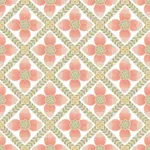 York Wallcoverings Mimi Coral Quilted Floral Peel & Stick Wallpaper - SKU PSW1584RL