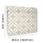 York Wallcoverings Mimi Neutral Quilted Floral Peel & Stick Wallpaper | Wallpaper Twins York Wallcoverings Mimi Neutral Quilted Floral Peel & Stick Wallpaper - SKU PSW1586RL