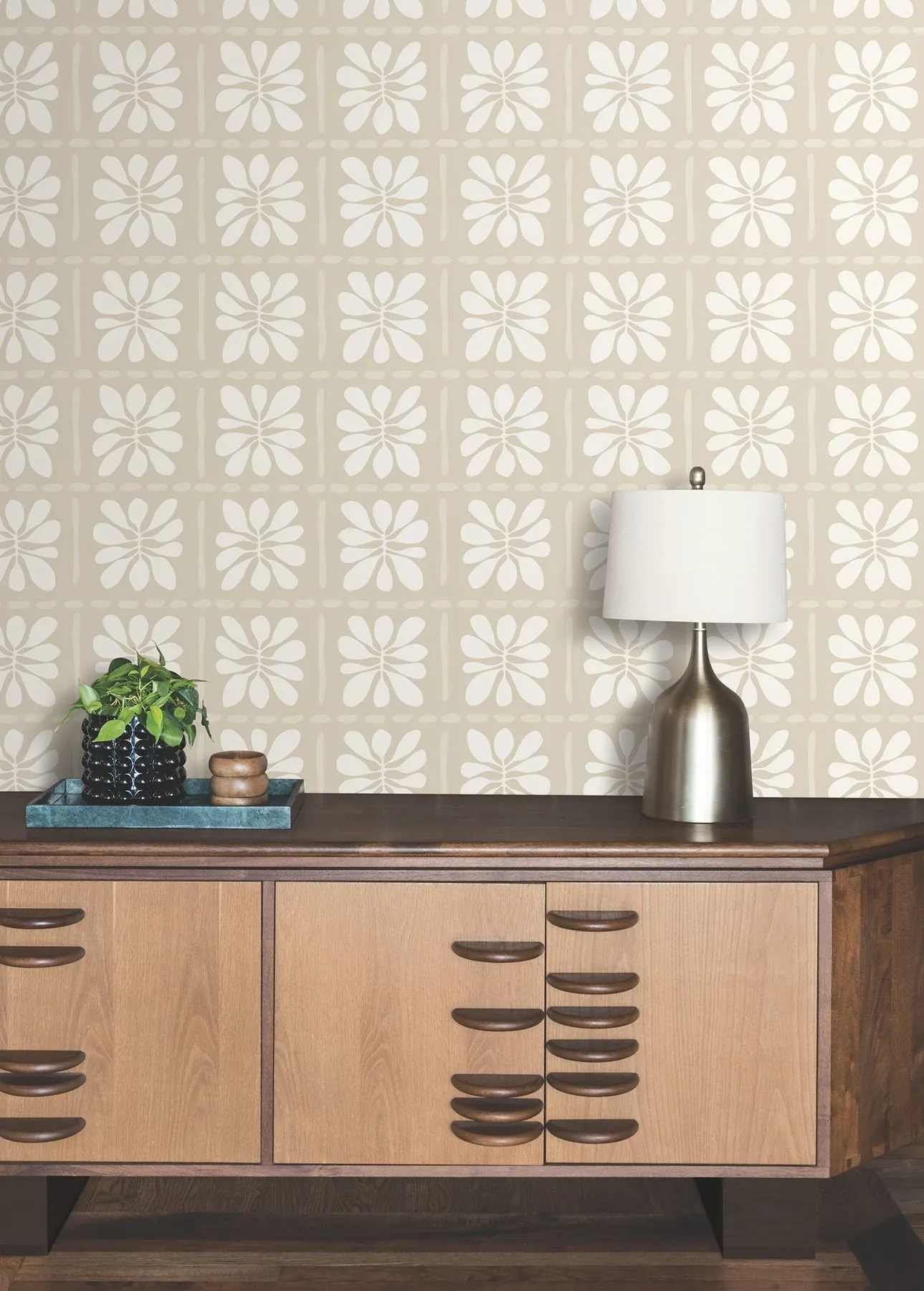 York Wallcoverings Mimosa Fleur Nude Wallpaper - SKU ZM2808