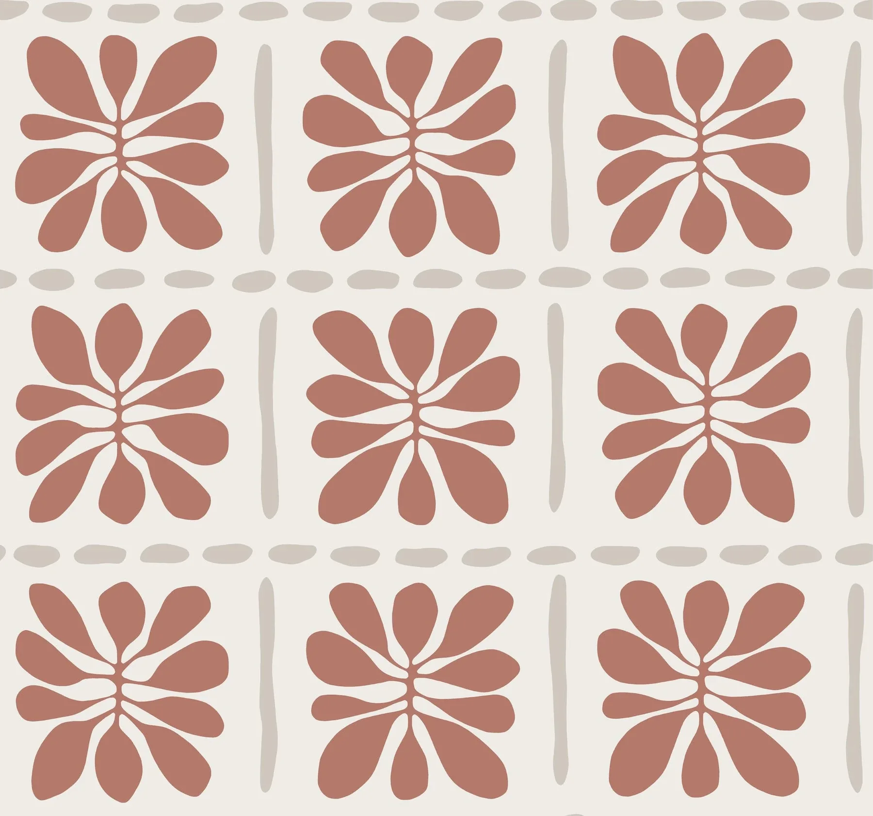 York Wallcoverings Mimosa Fleur Terracotta Wallpaper - SKU ZM2809