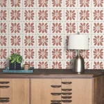 York Wallcoverings Mimosa Fleur Terracotta Wallpaper | Wallpaper Twins York Wallcoverings Mimosa Fleur Terracotta Wallpaper - SKU ZM2809