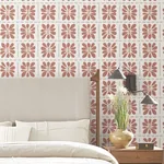 York Wallcoverings Mimosa Fleur Terracotta Wallpaper | Wallpaper Twins York Wallcoverings Mimosa Fleur Terracotta Wallpaper - SKU ZM2809