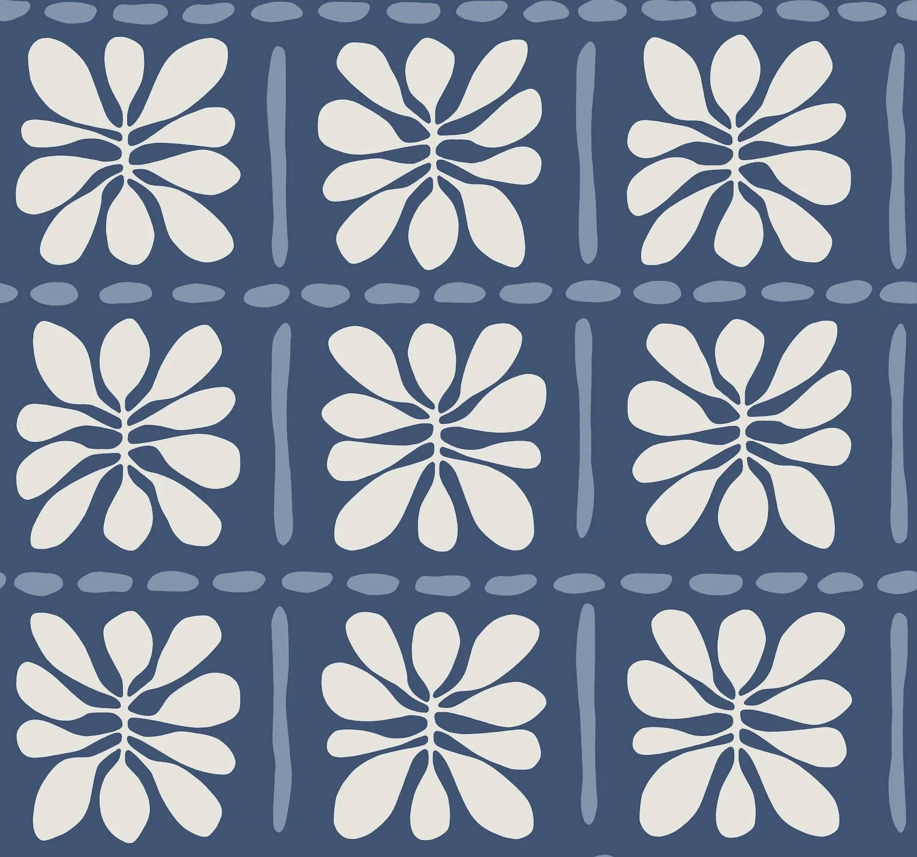 York Wallcoverings Mimosa Fleur Ultramarine Wallpaper - SKU ZM2807