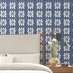 York Wallcoverings Mimosa Fleur Ultramarine Wallpaper - SKU ZM2807
