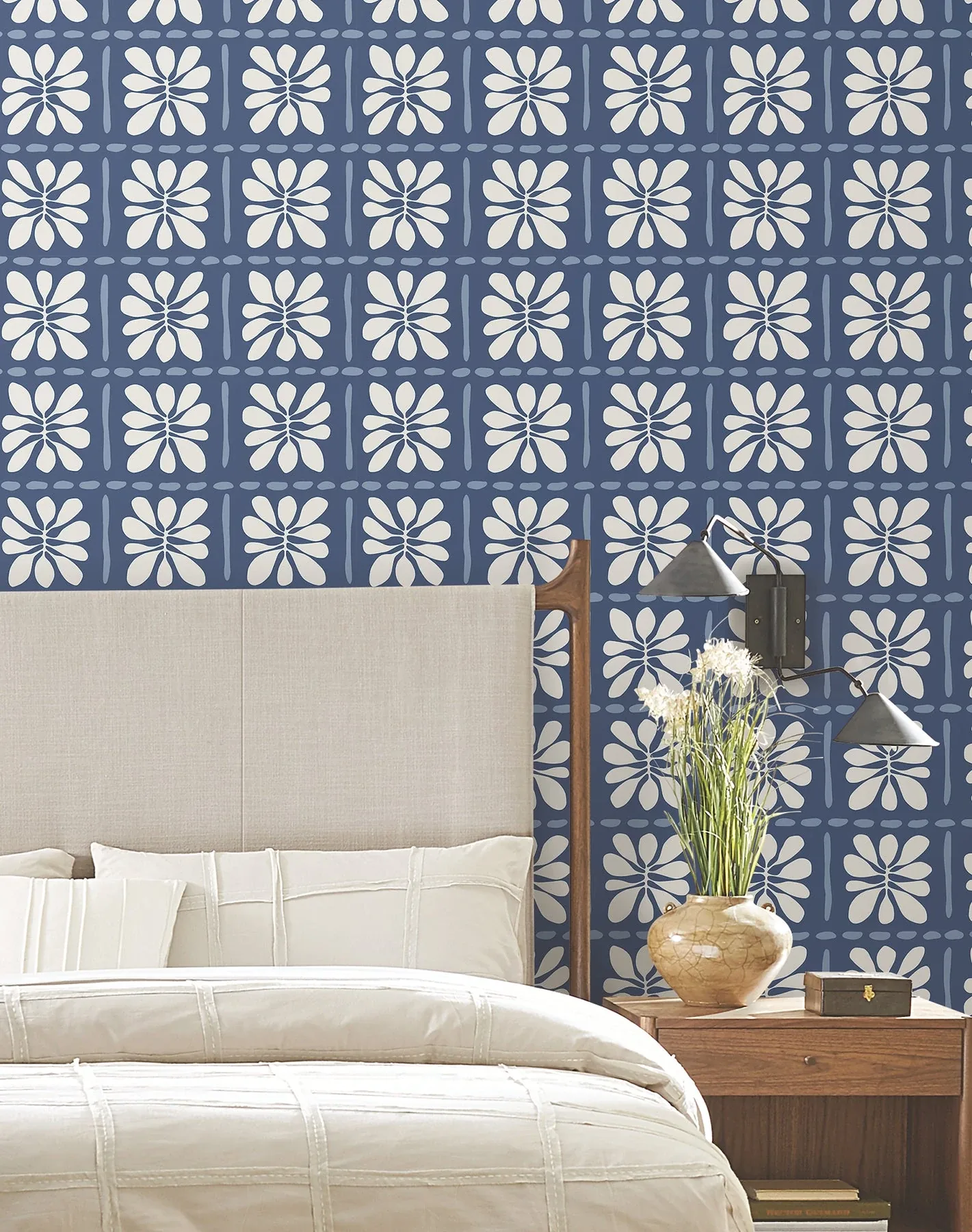 York Wallcoverings Mimosa Fleur Ultramarine Wallpaper - SKU ZM2807