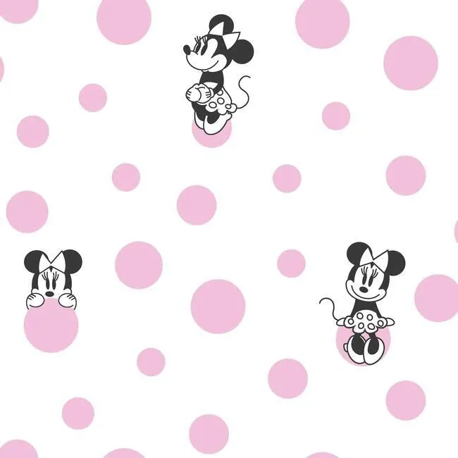 York Wallcoverings Minnie Dots Pink Wallpaper - SKU DI1027