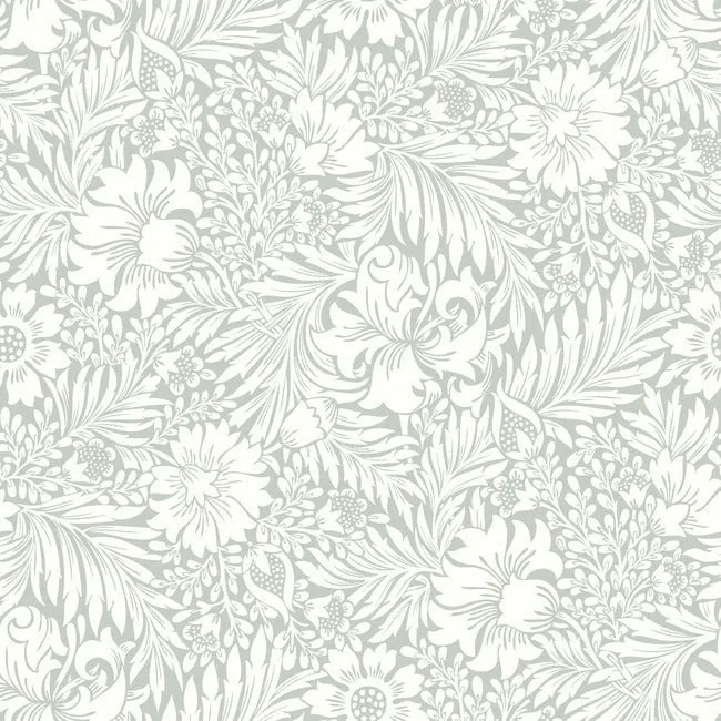 York Wallcoverings Modern Acanthus Vintage Duck Egg Peel & Stick Wallpaper - SKU PSW1446RL