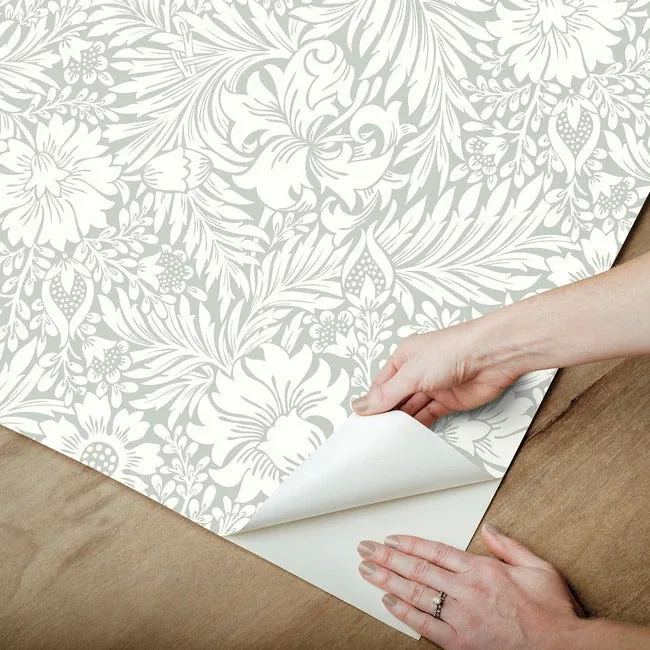 York Wallcoverings Modern Acanthus Vintage Duck Egg Peel & Stick Wallpaper - SKU PSW1446RL