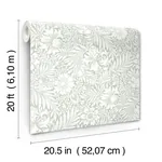 York Wallcoverings Modern Acanthus Vintage Duck Egg Peel & Stick Wallpaper - SKU PSW1446RL