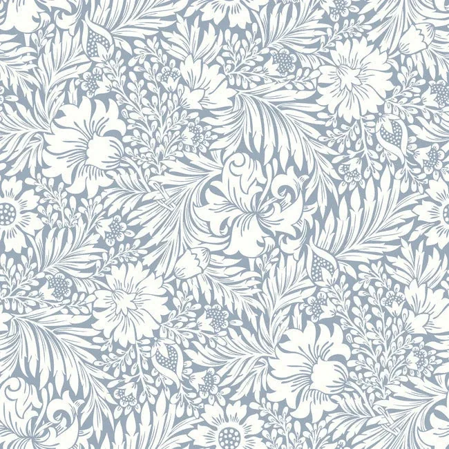 York Wallcoverings Modern Acanthus Wedgewood Blue Peel & Stick Wallpaper - SKU PSW1443RL
