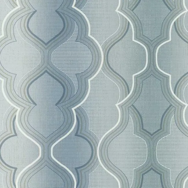 DM4944 | Modern Ombre Damask Blue Wallpaper