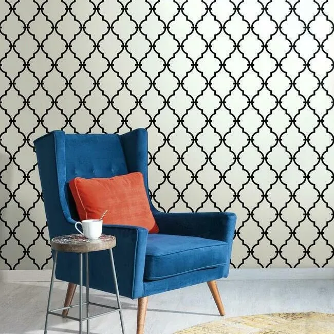 York Wallcoverings Modern Trellis Black Wallpaper - SKU YS9100