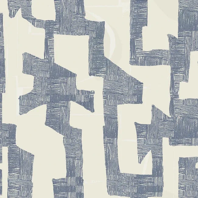 AG2104 | Modern Tribal Almond & Navy Wallpaper