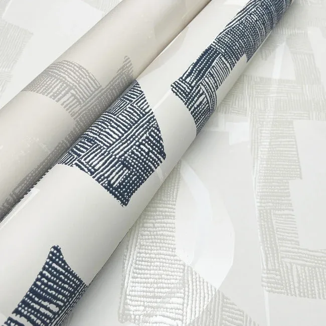 York Wallcoverings Modern Tribal Almond & Navy Wallpaper | Wallpaper Twins York Wallcoverings Modern Tribal Almond & Navy Wallpaper - SKU AG2104