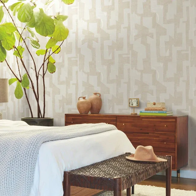 York Wallcoverings Modern Tribal Caramel & Cream Wallpaper - SKU AG2103