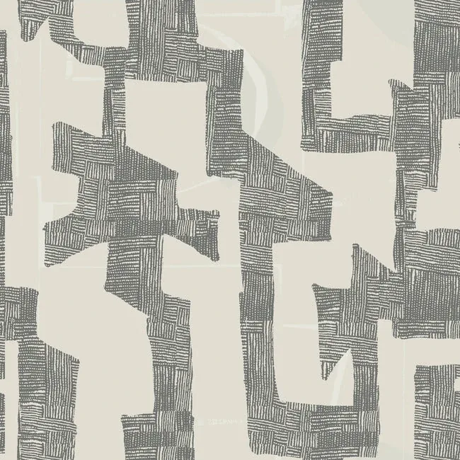 AG2101 | Modern Tribal Linen & Charcoal Wallpaper