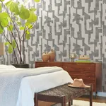 York Wallcoverings Modern Tribal Linen & Charcoal Wallpaper | Wallpaper Twins York Wallcoverings Modern Tribal Linen & Charcoal Wallpaper - SKU AG2101