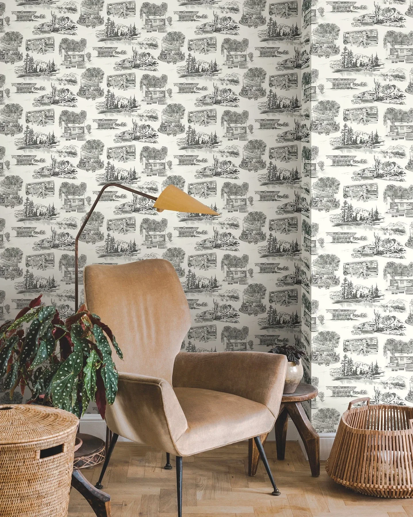 York Wallcoverings Modern Vista Toile Black Wallpaper | Wallpaper Twins York Wallcoverings Modern Vista Toile Black Wallpaper - SKU RT7861