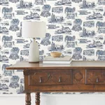 York Wallcoverings Modern Vista Toile Navy Wallpaper | Wallpaper Twins York Wallcoverings Modern Vista Toile Navy Wallpaper - SKU RT7862