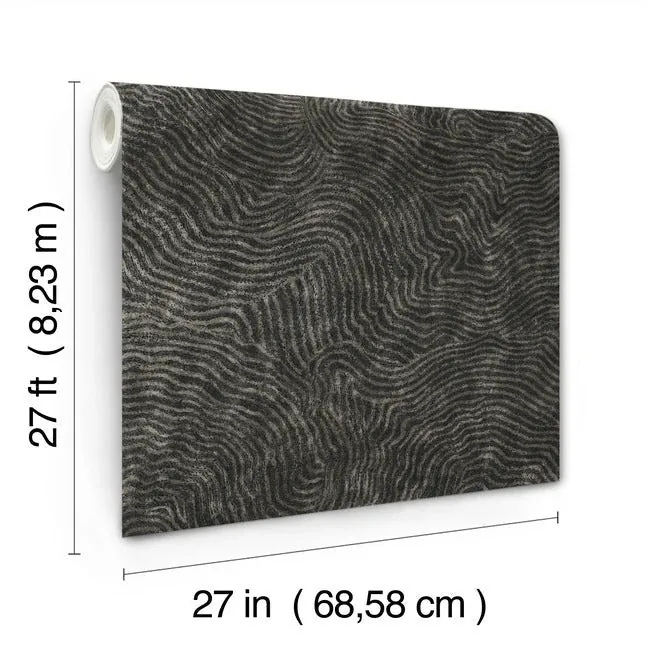 York Wallcoverings Modern Wood Black Wallpaper - SKU OI0716