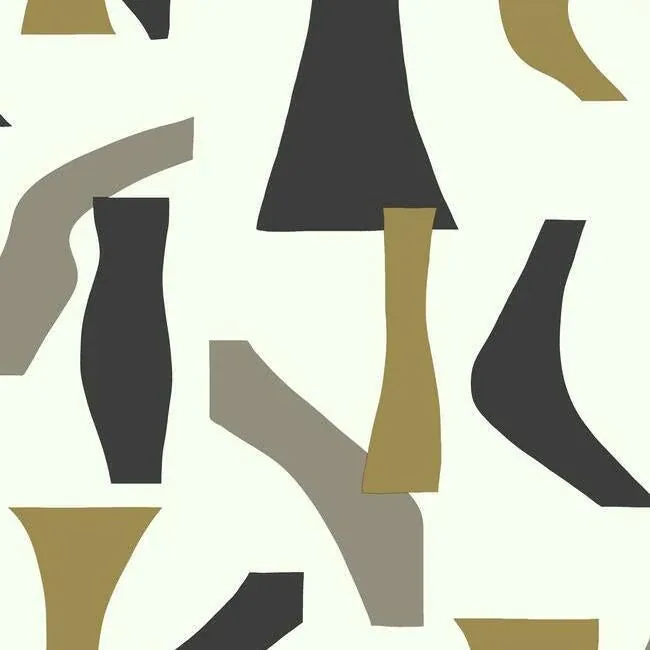 PSW1059RL | Modernist Black & Gold Peel & Stick Wallpaper