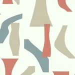 York Wallcoverings Modernist Coral & Blue Peel & Stick Wallpaper - SKU PSW1058RL