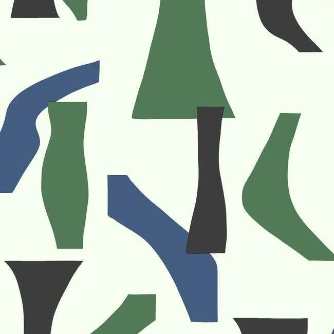 PSW1057RL | Modernist Green & Blue Peel & Stick Wallpaper