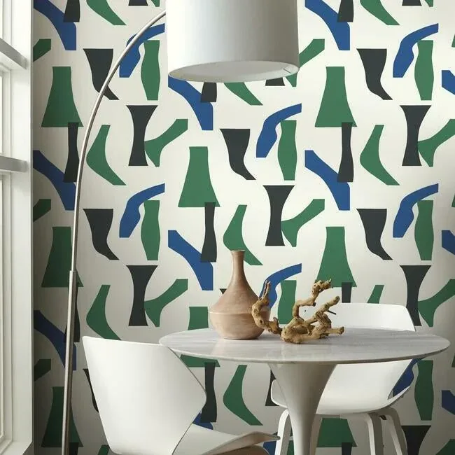 York Wallcoverings Modernist Green & Blue Peel & Stick Wallpaper - SKU PSW1057RL