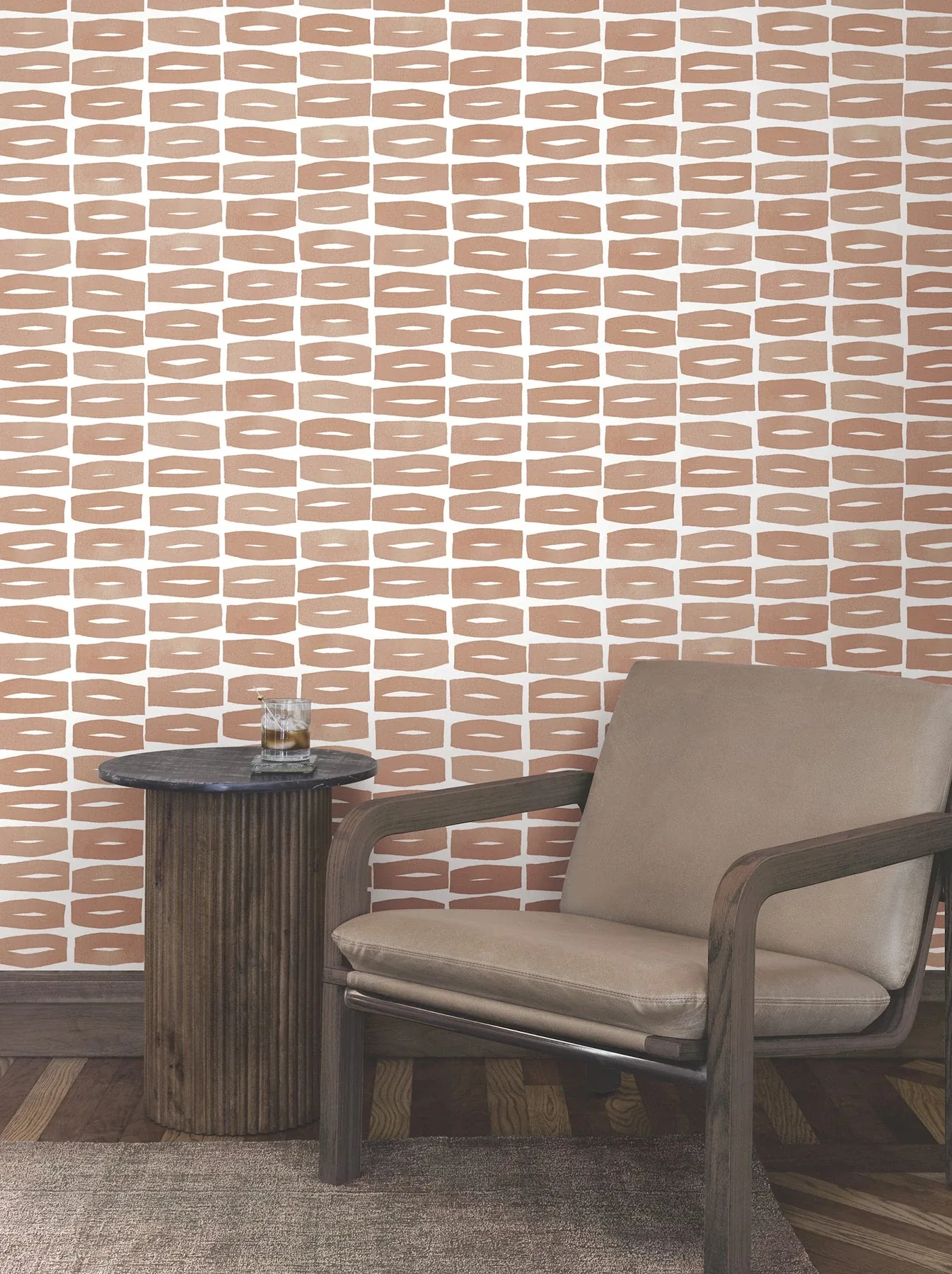 York Wallcoverings Modernist Motif Terracotta Wallpaper - SKU ZM2861