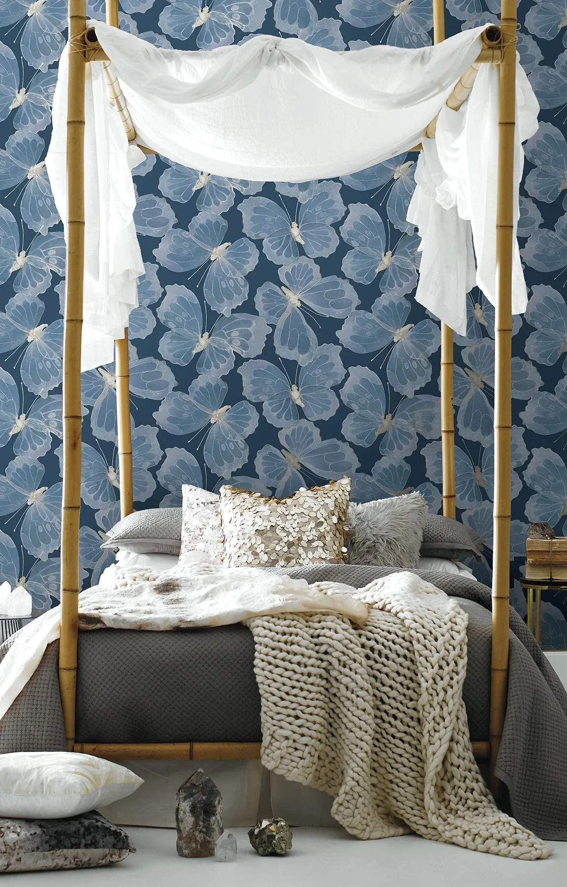 York Wallcoverings Monarch Pewter Peel & Stick Wallpaper - SKU PSW1566RL