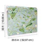 York Wallcoverings Moon Flower Sky Blue Wallpaper | Wallpaper Twins York Wallcoverings Moon Flower Sky Blue Wallpaper - SKU BL1714