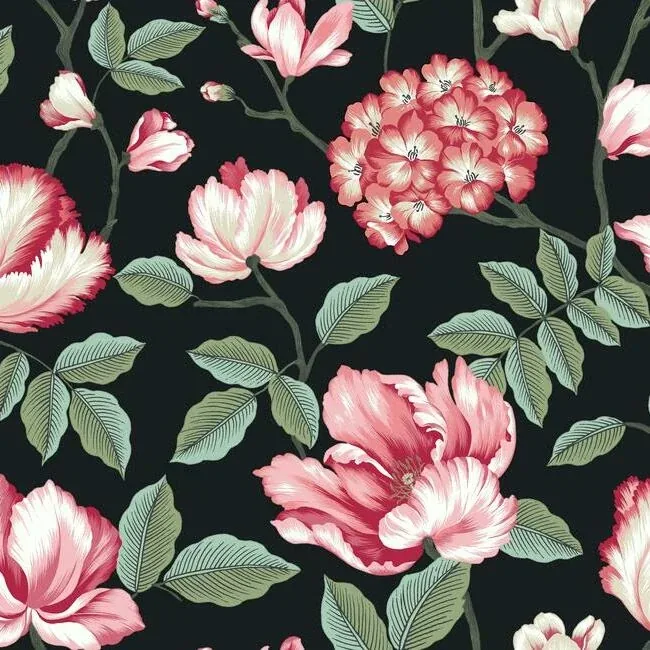 GR5901 | Morning Garden Black Wallpaper
