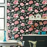 York Wallcoverings Morning Garden Black Wallpaper | Wallpaper Twins York Wallcoverings Morning Garden Black Wallpaper - SKU GR5901