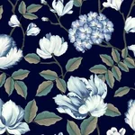 York Wallcoverings Morning Garden Navy Wallpaper | Wallpaper Twins York Wallcoverings Morning Garden Navy Wallpaper - SKU GR5902