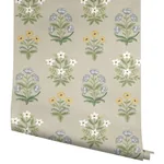 York Wallcoverings Mughal Rose Beige & Purple Wallpaper | Wallpaper Twins York Wallcoverings Mughal Rose Beige & Purple Wallpaper - SKU RP7350