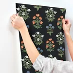 York Wallcoverings Mughal Rose Black & Pink Wallpaper | Wallpaper Twins York Wallcoverings Mughal Rose Black & Pink Wallpaper - SKU RP7348