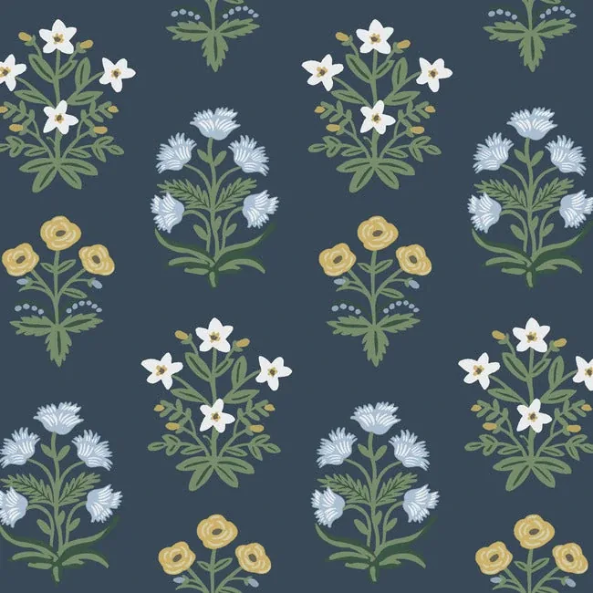 RP7351 | Mughal Rose Blue & Purple Wallpaper