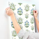 York Wallcoverings Mughal Rose White & Purple Wallpaper - SKU RP7347
