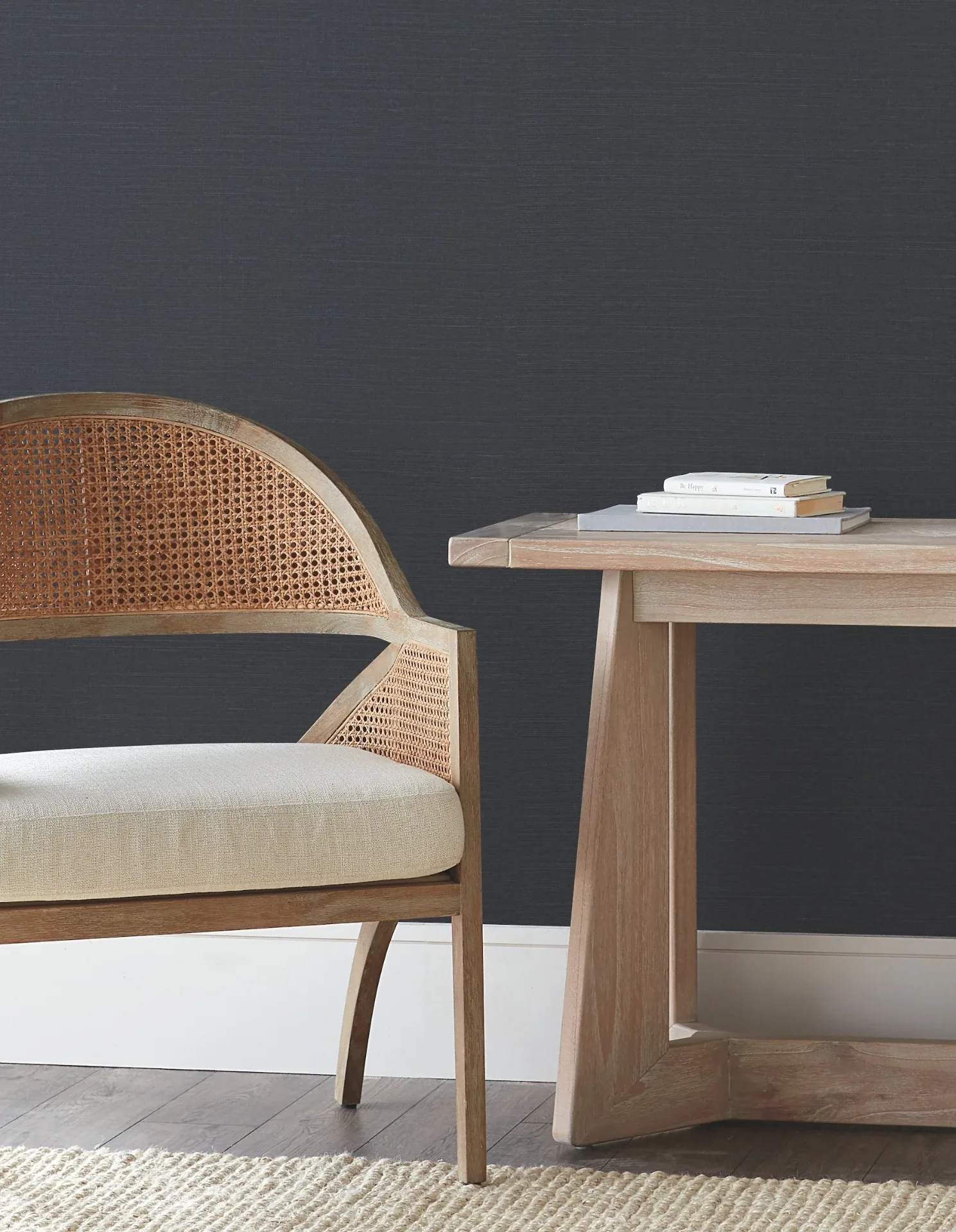 York Wallcoverings Natural Sisal Navy Peel & Stick Grasscloth Wallpaper | Wallpaper Twins York Wallcoverings Natural Sisal Navy Peel & Stick Grasscloth Wallpaper - SKU PSW1592RL