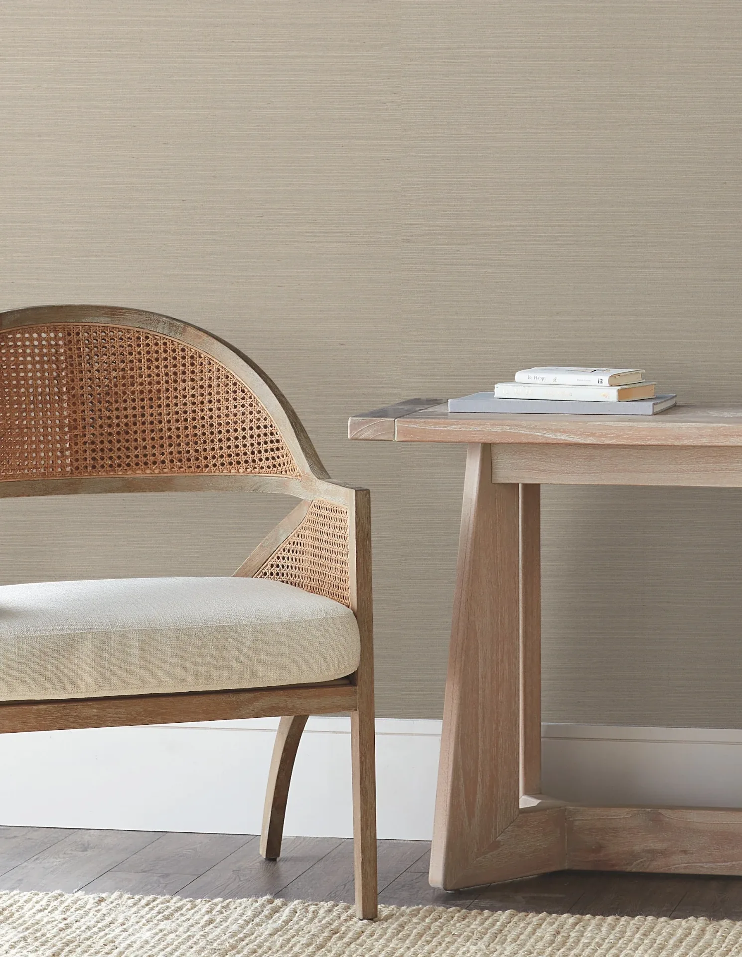 York Wallcoverings Natural Sisal Warm Grey Peel & Stick Grasscloth Wallpaper | Wallpaper Twins York Wallcoverings Natural Sisal Warm Grey Peel & Stick Grasscloth Wallpaper - SKU PSW1597RL