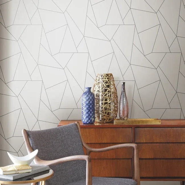 York Wallcoverings Nazca White & Silver Wallpaper - SKU NW3501