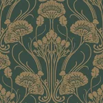 York Wallcoverings Nouveae Damask Green Wallpaper - SKU CA1566